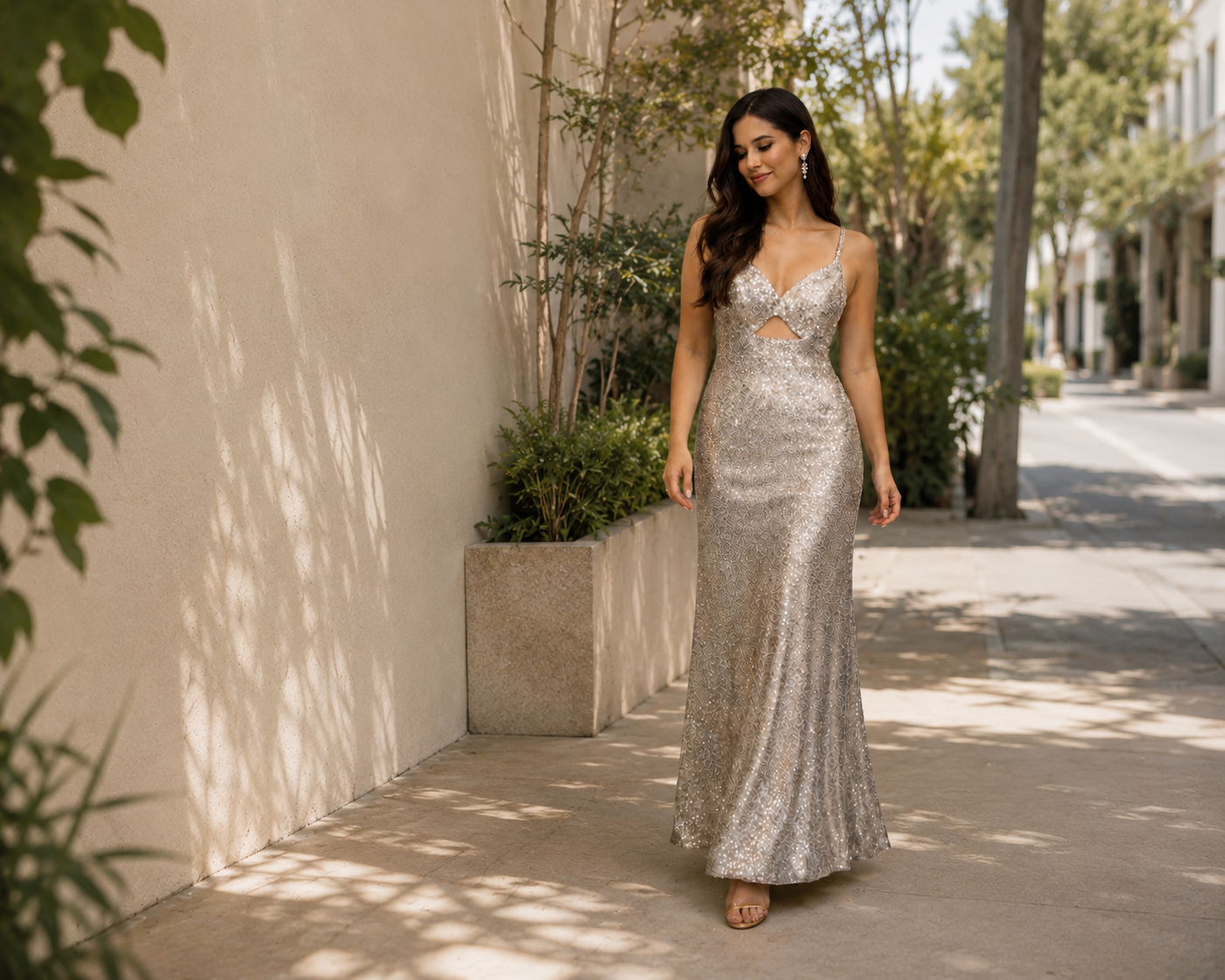 Vestido plateado Zona Chic