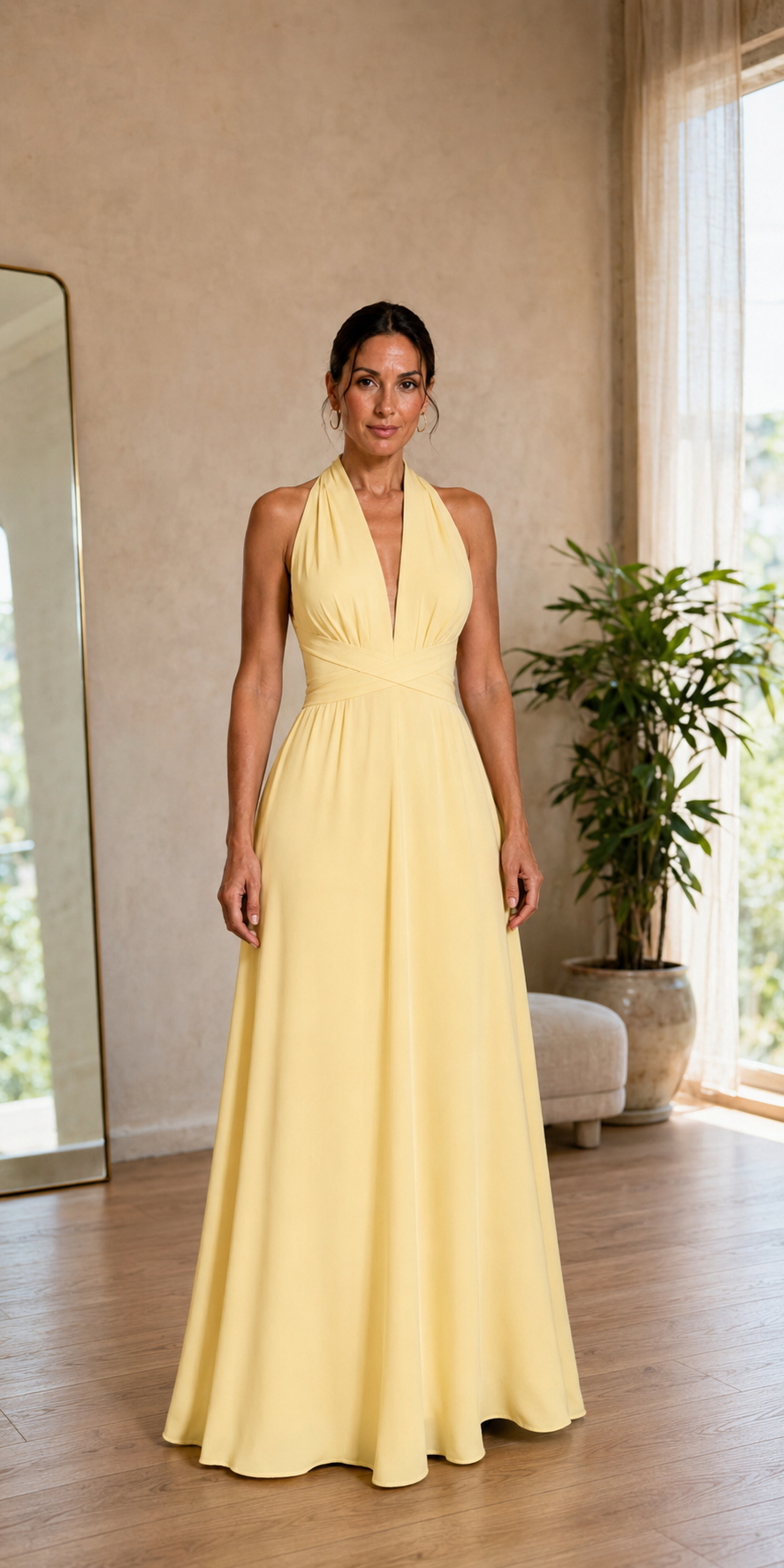 Vestido amarillo elegante de Zona Chic